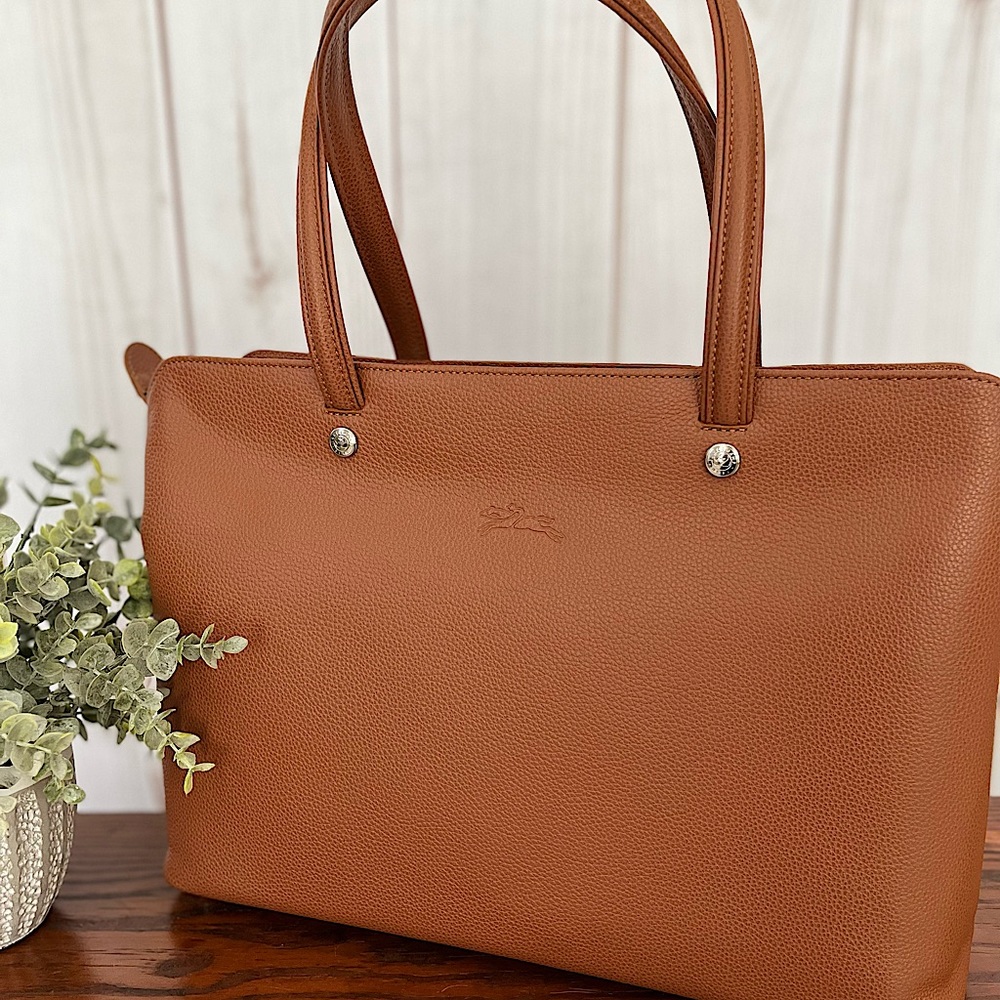 🌟 NWOT Longchamp Le Foulonne' Large Leather Shoulder Tote🌟